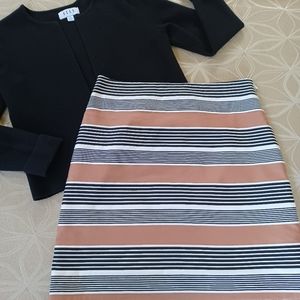 Striped LOFT Pencil Skirt